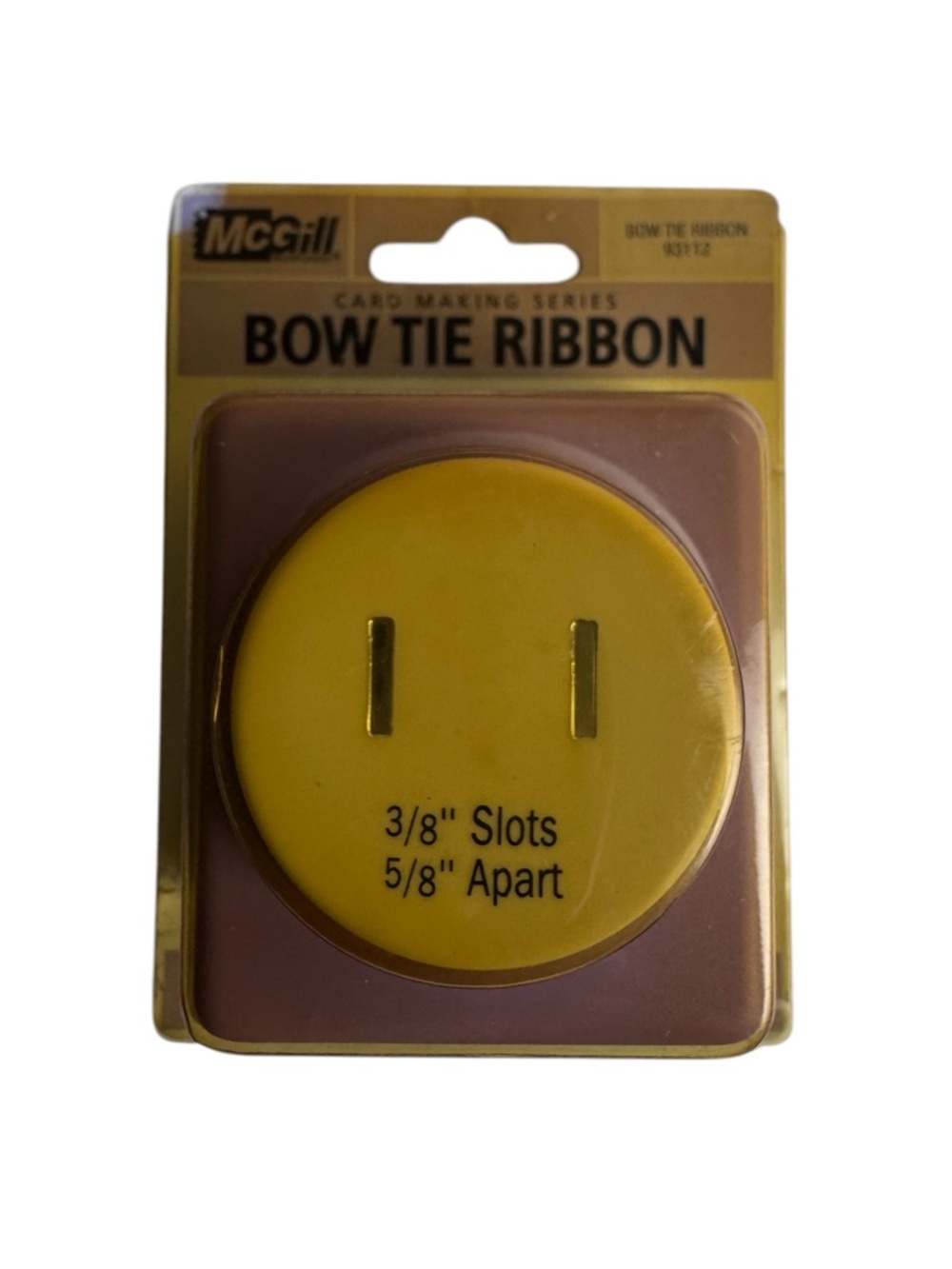 Vintage McGill Bow Tie Ribbon Craft Punch 93112 3/8 Slots Yellow